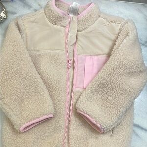 NEW! Hanna Anderson Cream and Pink Sherpa Jacket